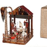 KE0009-54 Krippe Bananenblatt und Sisalfiguren H 17 cm B 11 cm T 14 cm Kenia